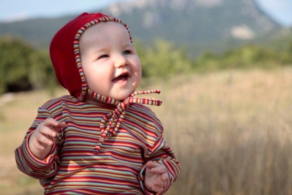 Baby Haube rot Leela Cotton