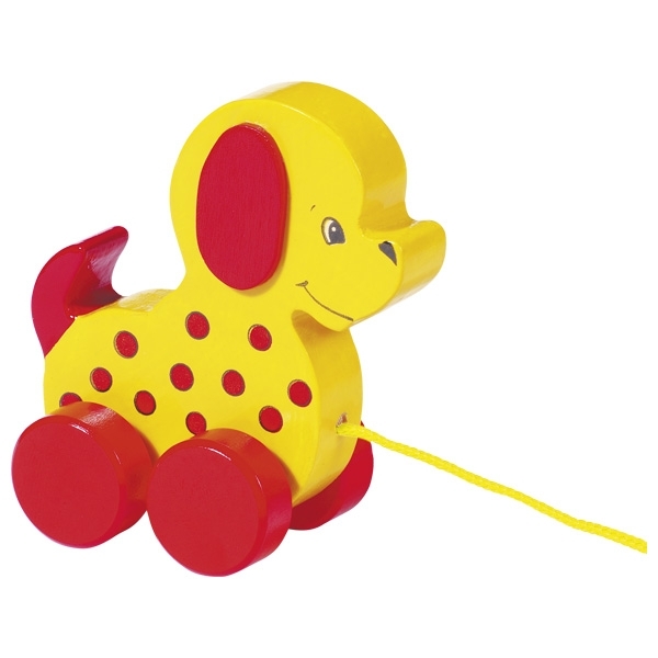 Hund Gelb mit roten Punkten zum Nachziehen